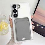 For Samsung Galaxy S23+ 5G Leather Texture Card Bag Shockproof Phone Case(Grey)