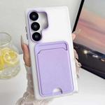 For Samsung Galaxy S24+ 5G Leather Texture Card Bag Shockproof Phone Case(Purple)