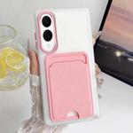 For Samsung Galaxy S25 Edge 5G Leather Texture Card Bag Shockproof Phone Case(Pink)