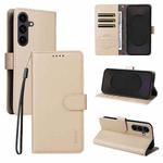 For Samsung Galaxy S25 FE 5G ENKAY RFID Blocking Wallet Kickstand Litchi Texture Leather Phone Case(Beige)