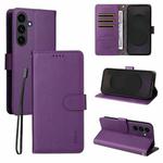 For Samsung Galaxy S25 FE 5G ENKAY RFID Blocking Wallet Kickstand Litchi Texture Leather Phone Case(Purple)