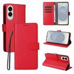 For Samsung Galaxy S25 Edge 5G ENKAY RFID Blocking Wallet Kickstand Litchi Texture Leather Phone Case(Red)
