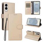For Samsung Galaxy S25 Edge 5G ENKAY RFID Blocking Wallet Kickstand Litchi Texture Leather Phone Case(Beige)