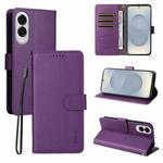 For Samsung Galaxy S25 Edge 5G ENKAY RFID Blocking Wallet Kickstand Litchi Texture Leather Phone Case(Purple)