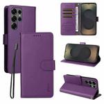 For Samsung Galaxy S24 Ultra 5G ENKAY RFID Blocking Wallet Kickstand Litchi Texture Leather Phone Case(Purple)