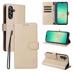 For Samsung Galaxy A17 5G /  A26 5G / A16 ENKAY RFID Blocking Wallet Kickstand Litchi Texture Leather Phone Case(Beige)