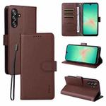 For Samsung Galaxy A17 5G /  A26 5G / A16 ENKAY RFID Blocking Wallet Kickstand Litchi Texture Leather Phone Case(Brown)