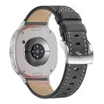 For Samsung Galaxy Watch8 / Watch8 Classic Round Tail Square Buckle Leather Watch Band(Black)