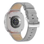 For Samsung Galaxy Watch8 / Watch8 Classic Round Tail Square Buckle Leather Watch Band(Gray)