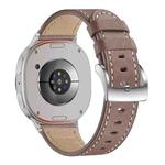 For Samsung Galaxy Watch8 / Watch8 Classic Round Tail Square Buckle Leather Watch Band(Cocoa)