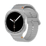 For Samsung Galaxy Watch8 40mm Speed Bezel and Wavy Grain Stitched Color Buckle Silicone Watch Band(Gray Silver)