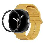 For Samsung Galaxy Watch8 40mm Speed Bezel and Wavy Grain Stitched Color Buckle Silicone Watch Band(Yellow Black)