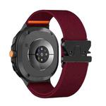 For Samsung Galaxy Watch8 / Watch8 Classic Parachute Buckle Stretch Nylon Watch Band(Wine Red)