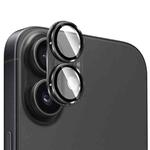 For iPhone 17 ENKAY Anti-reflection Camera Lens Brushed Aluminium Alloy Tempered Glass Film(Black)