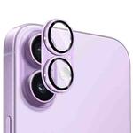 For iPhone 17 ENKAY Anti-reflection Camera Lens Brushed Aluminium Alloy Tempered Glass Film(Light Purple)