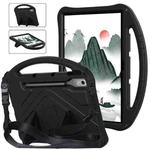 For Lenovo Tab P12 TB-370 2023 EVA Shockproof Tablet Case with Holder & Shoulder Strap(Black)