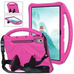 For Lenovo Tab P12 TB-370 2023 EVA Shockproof Tablet Case with Holder & Shoulder Strap(Rose Red)