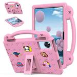 For Lenovo Xiaoxin Pad 11 TB-335FC 2025 Beibei Bear Handle Kickstand Children EVA Shockproof Tablet Case with Shoulder Strap(Pink)