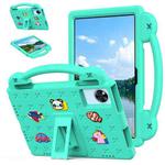 For Lenovo Xiaoxin Pad 11 TB-335FC 2025 Beibei Bear Handle Kickstand Children EVA Shockproof Tablet Case with Shoulder Strap(Mint Green)