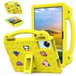 For Lenovo Xiaoxin Pad 11 TB-335FC 2025 Beibei Bear Handle Kickstand Children EVA Shockproof Tablet Case with Shoulder Strap(Yellow)