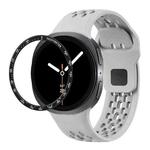 For Samsung Galaxy Watch8 44mm Speed Bezel and Black Reverse Buckle Silicone Watch Band(Gray Black)