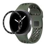 For Samsung Galaxy Watch8 44mm Speed Bezel and Black Reverse Buckle Silicone Watch Band(Army Green Black)