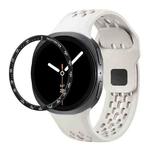 For Samsung Galaxy Watch8 44mm Speed Bezel and Black Reverse Buckle Silicone Watch Band(Beige Black)