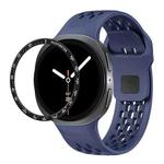 For Samsung Galaxy Watch8 44mm Speed Bezel and Black Reverse Buckle Silicone Watch Band(Midnight Blue Black)