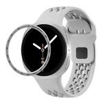 For Samsung Galaxy Watch8 40mm Speed Bezel and Black Reverse Buckle Silicone Watch Band(Gray Silver)