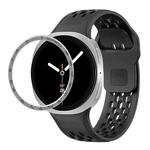 For Samsung Galaxy Watch8 40mm Speed Bezel and Black Reverse Buckle Silicone Watch Band(Black Silver)