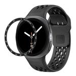 For Samsung Galaxy Watch8 40mm Speed Bezel and Black Reverse Buckle Silicone Watch Band(Black Black)