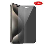 For iPhone 15 Pro Max JUNSUNMAY 25pcs Silk Print Full Coverage Privacy Tempered Glass Film