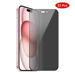 For iPhone 15 Plus JUNSUNMAY 25pcs Silk Print Full Coverage Privacy Tempered Glass Film