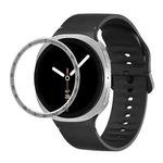 For Samsung Galaxy Watch8 44mm Speed Bezel and Solid Color Stitched Silicone Watch Band(Black Silver)