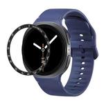For Samsung Galaxy Watch8 44mm Speed Bezel and Solid Color Stitched Silicone Watch Band(Midnight Blue Black)