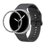 For Samsung Galaxy Watch8 40mm Speed Bezel and Solid Color Stitched Silicone Watch Band(Dark Gray Silver)
