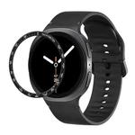 For Samsung Galaxy Watch8 40mm Speed Bezel and Solid Color Stitched Silicone Watch Band(Black Black)