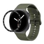 For Samsung Galaxy Watch8 40mm Speed Bezel and Solid Color Stitched Silicone Watch Band(Army Green Black)