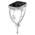For Apple Watch 46mm / 49mm / 45mm / 44mm Copper-Inlaid Butterfly Zircon Bracelet Watch Band(Siver)