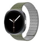 For Samsung Galaxy Watch8 / Watch8 Classic Integrated Magnetic Silicone Watch Band(Green+Gray)