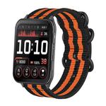 For Garmin Venu X1 Ring Buckle Nylon Canvas Watch Band(Black Orange)