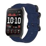 For Garmin Venu X1 Ring Buckle Nylon Canvas Watch Band(Midnight Blue)