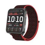 For Garmin Venu X1 Two Section Metal Ring Nylon Hook and Loop Fastener Watch Band(Red Black)