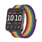 For Garmin Venu X1 Two Section Metal Ring Nylon Hook and Loop Fastener Watch Band(Rainbow)