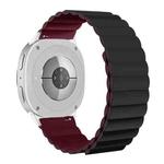 For Samsung Galaxy Watch8 / Watch8 Classic Magnetic Silicone Watch Band(Black+Wine Red)
