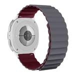 For Samsung Galaxy Watch8 / Watch8 Classic Magnetic Silicone Watch Band(Gray+Wine Red)