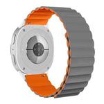 For Samsung Galaxy Watch8 / Watch8 Classic Magnetic Silicone Watch Band(Gray+Orange)
