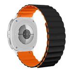 For Samsung Galaxy Watch8 / Watch8 Classic Magnetic Silicone Watch Band(Black+Orange)