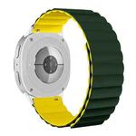 For Samsung Galaxy Watch8 / Watch8 Classic Magnetic Silicone Watch Band(Dark Green+Yellow)