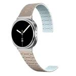 For Samsung Galaxy Watch8 / Watch8 Classic Two Color Loop Magnetic Silicone Watch Band(Khaki+Light Cyan)